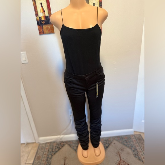 NWT BLACK PANT finished stacked ruching details at the outseam for a stacked XL - Picture 2 of 6